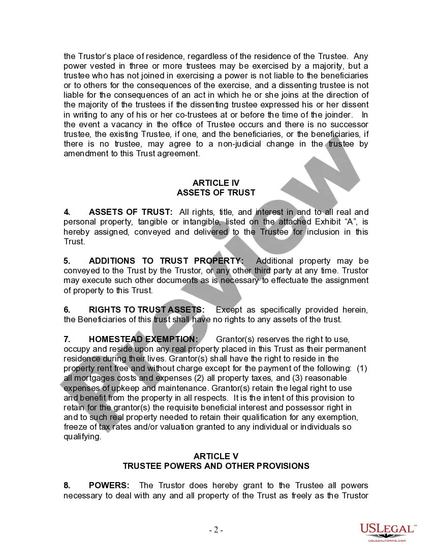 Get Living Trust for Husband and Wife with Minor and or Adult Children Preview Living Trust for Husband and Wife with Minor and or Adult Children