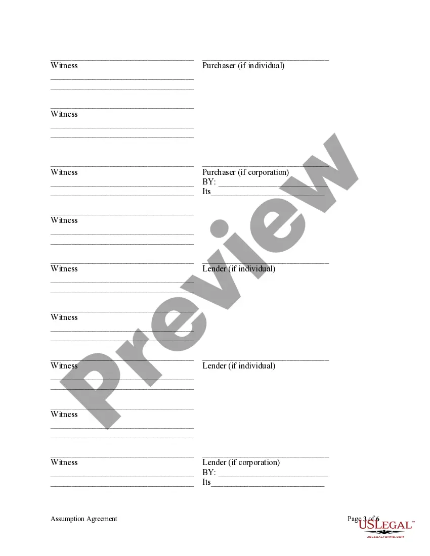 Preview Assumption Agreement of Mortgage and Release of Original Mortgagors