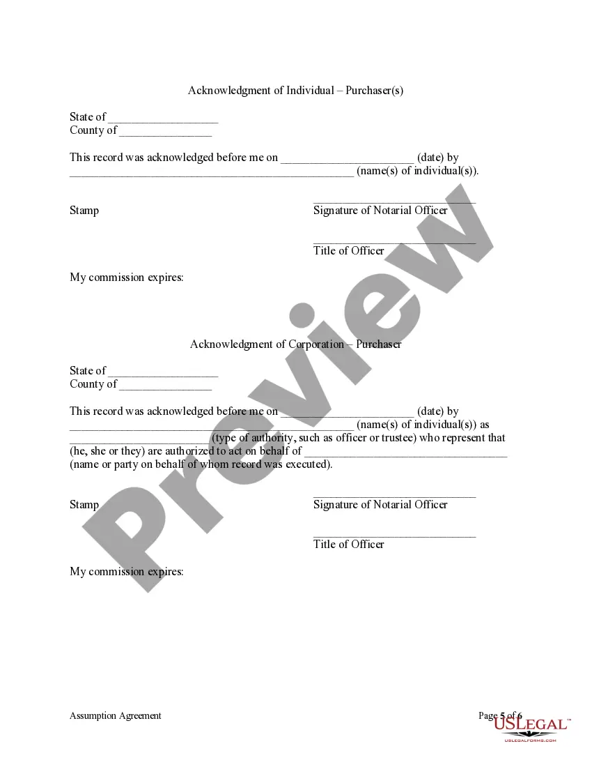 Preview Assumption Agreement of Mortgage and Release of Original Mortgagors
