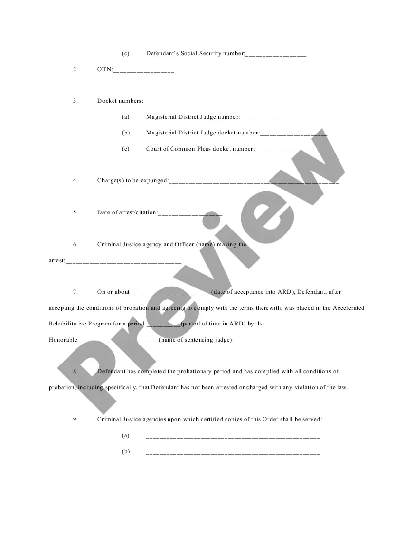 Preview Pennsylvania ARD Expungement Package