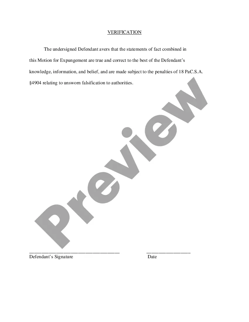 Preview Pennsylvania Motion to Expunge