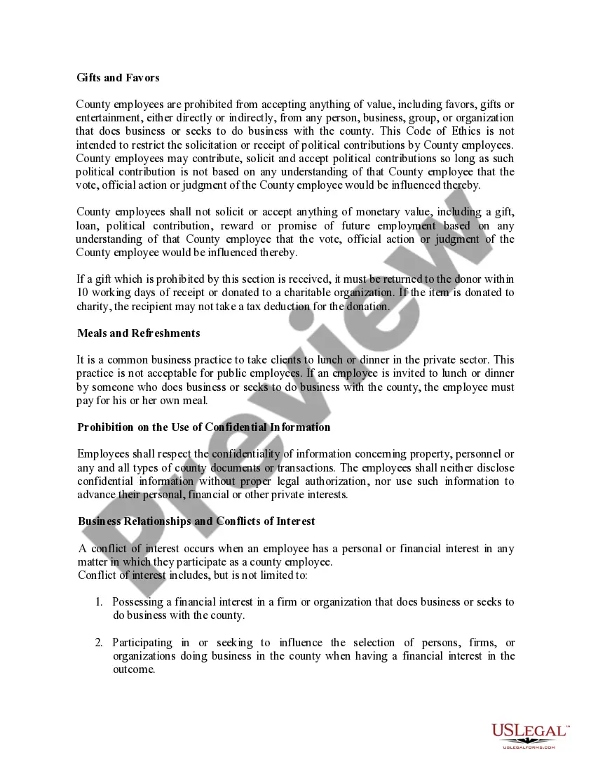 Preview County Code of Ethics