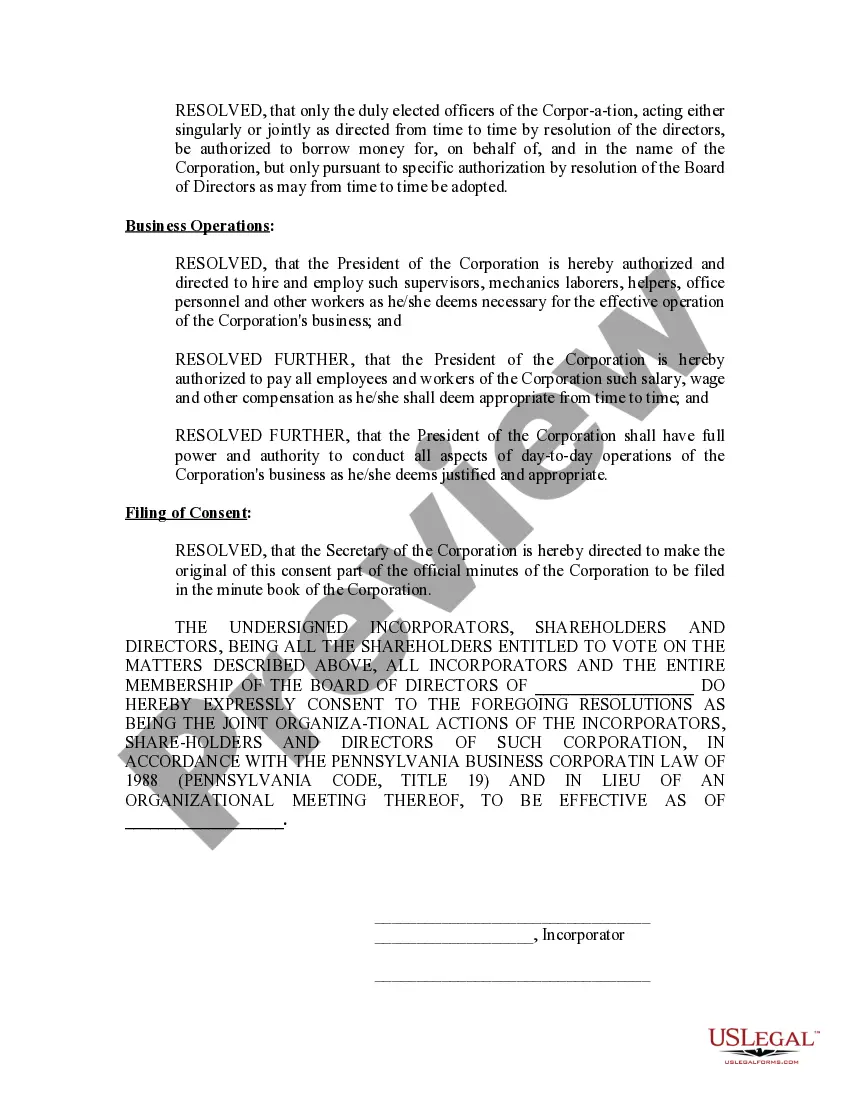 Preview Minutes for Organizational Meeting