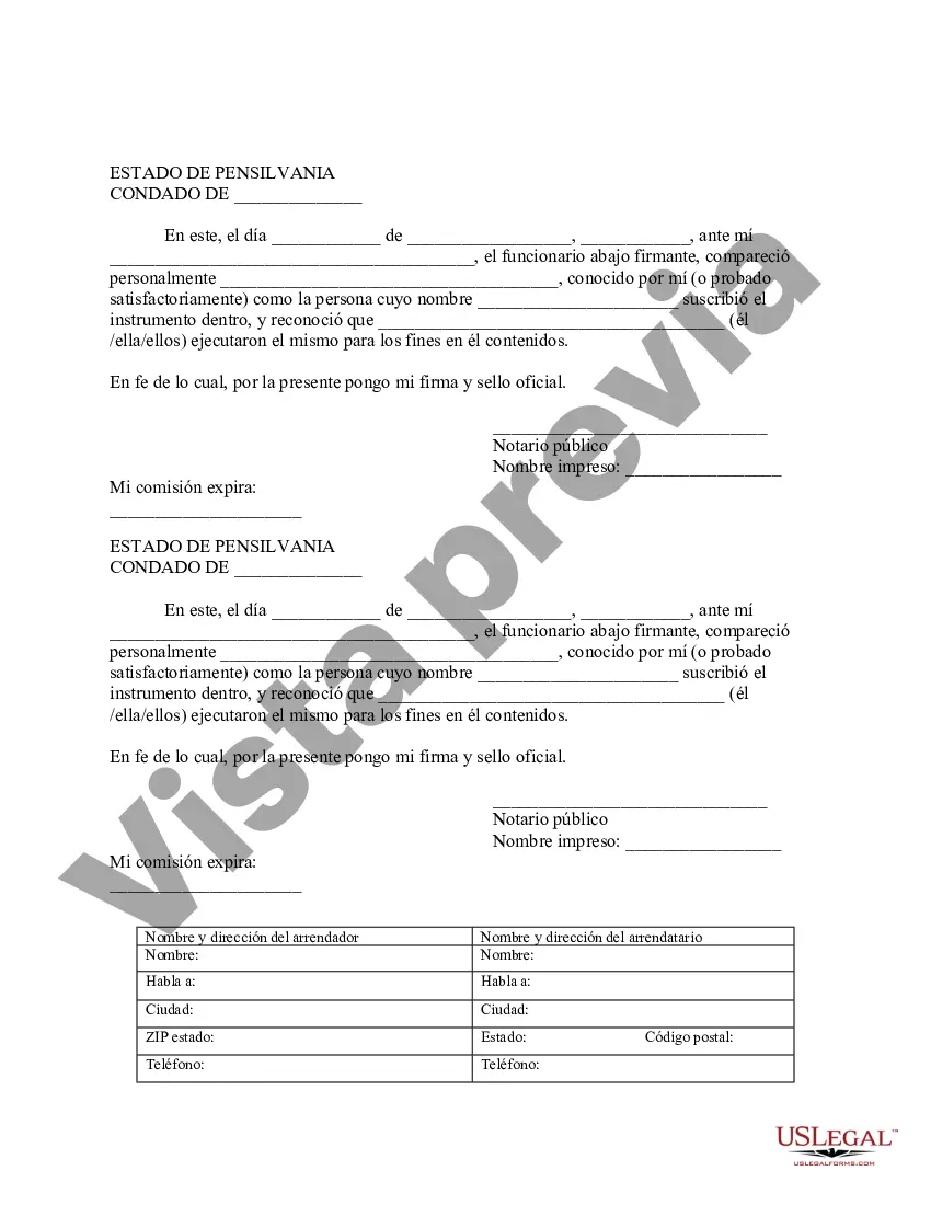 Preview Aviso de Arrendamiento para Grabación