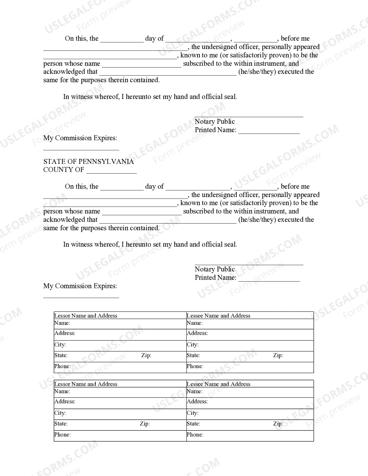 Preview Notice of Lease for Recording