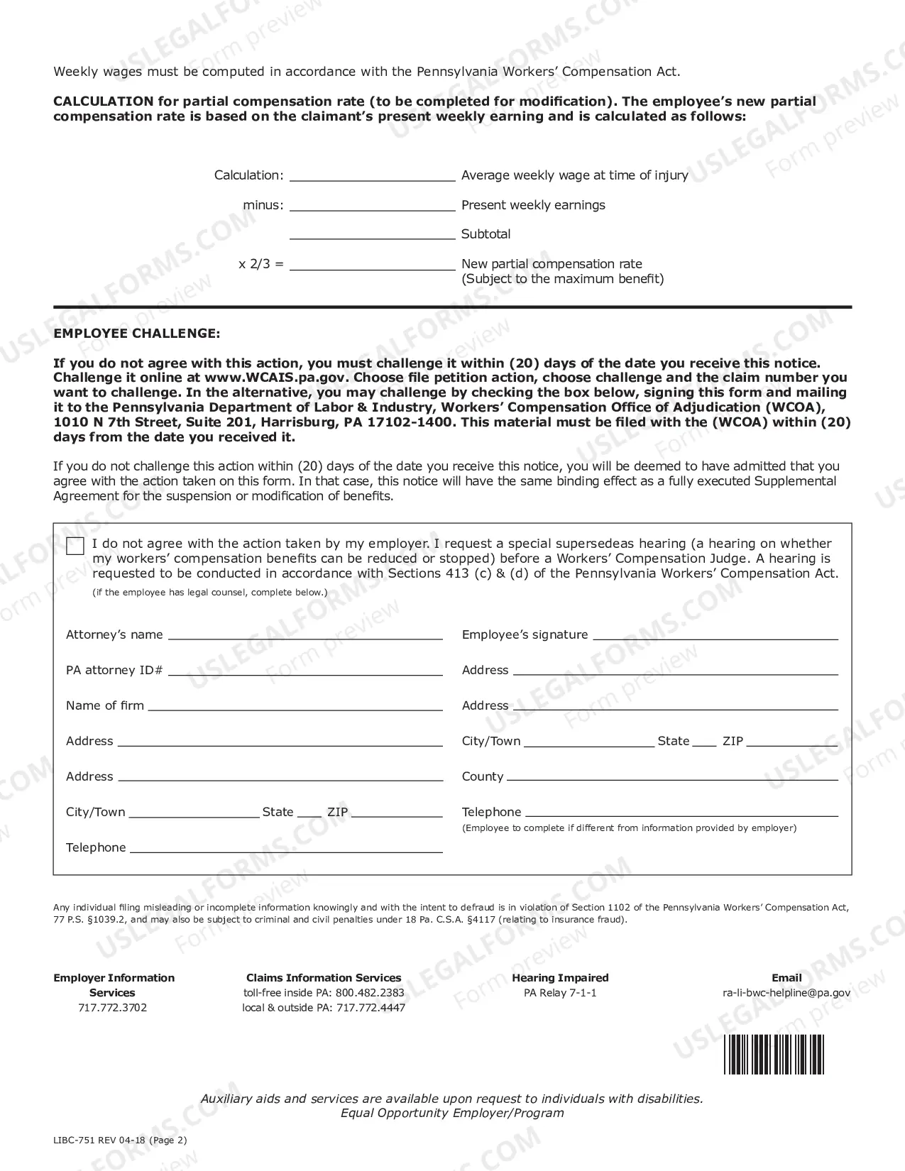 Preview Notification of Suspension or Modification Pursuant to Ss413(C) and (D) - Workers' Compensation