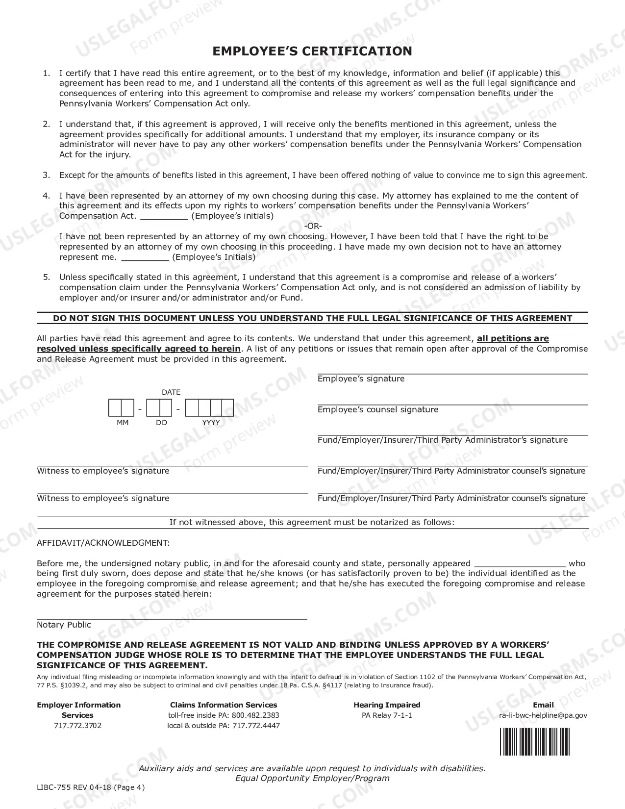 Preview Compromise and Release Agreement by Stipulation Pursuant to Section 449 of Workers' Compensation Act