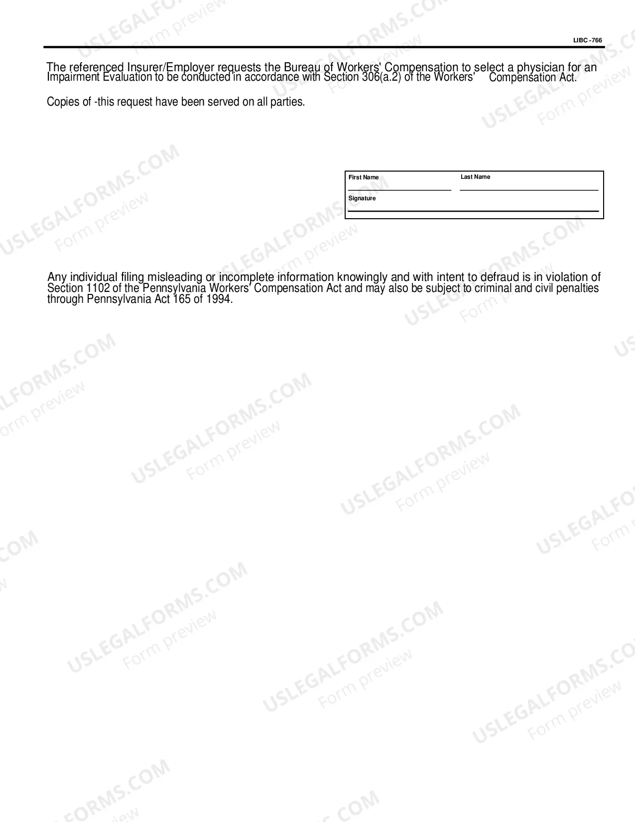 Preview Request for Physician to Perform Impairment Rating for Workers' Compensation
