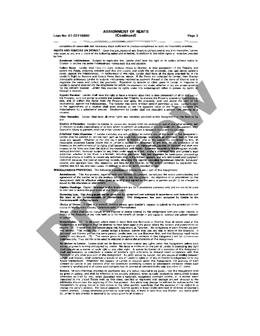 Preview Assignment of Rents