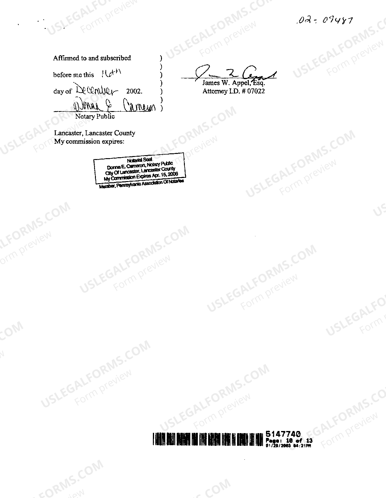 Pennsylvania Order on Action to Quiet Title - Quiet Title Action Pa ...