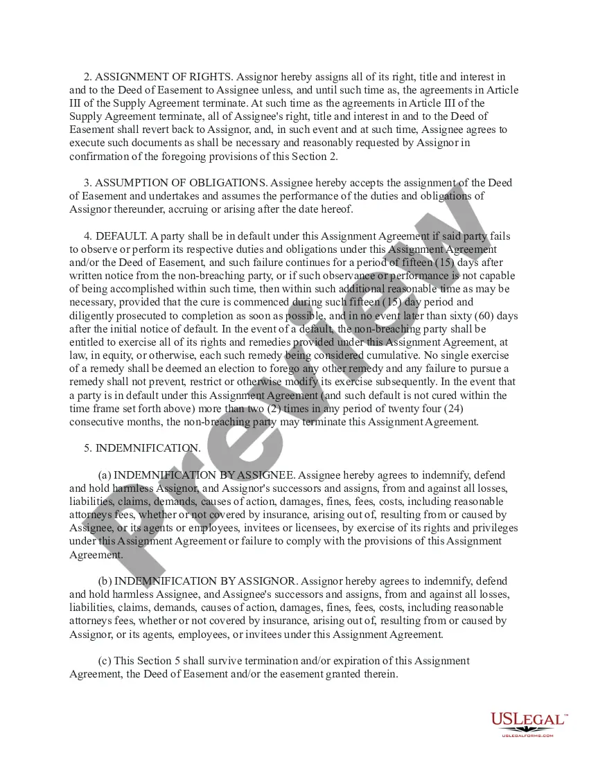 Preview Assignment and Assumption of Deed of Easement