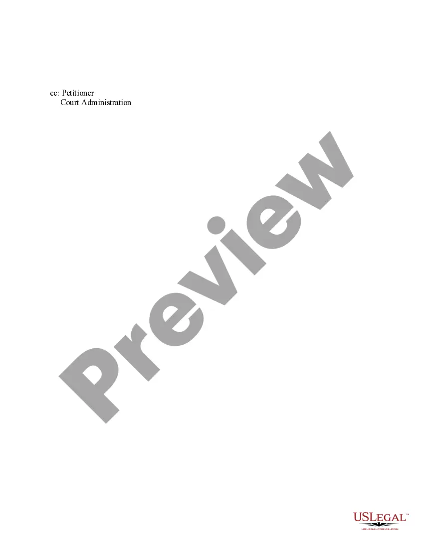 Preview Order for Hearing - Family Name Change