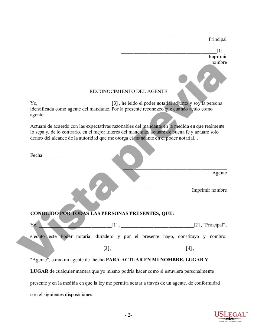 Preview Poder General Duradero para Bienes y Finanzas o Financiero Efectivo Inmediatamente