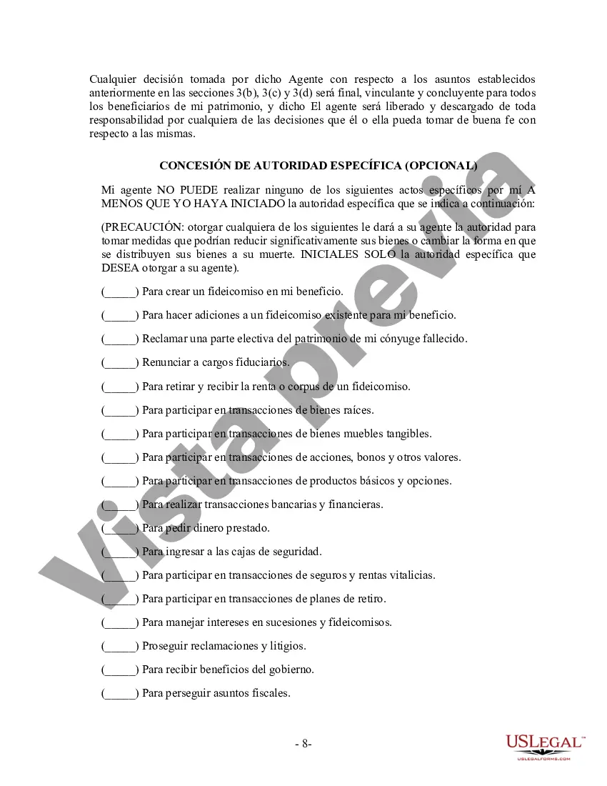 Preview Poder General Duradero para Bienes y Finanzas o Financiero Efectivo Inmediatamente