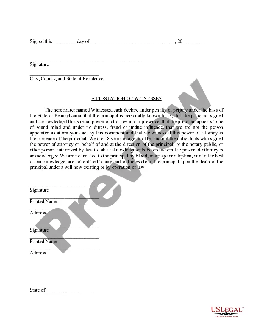 Preview General Power of Attorney for Care and Custody of Child or Children