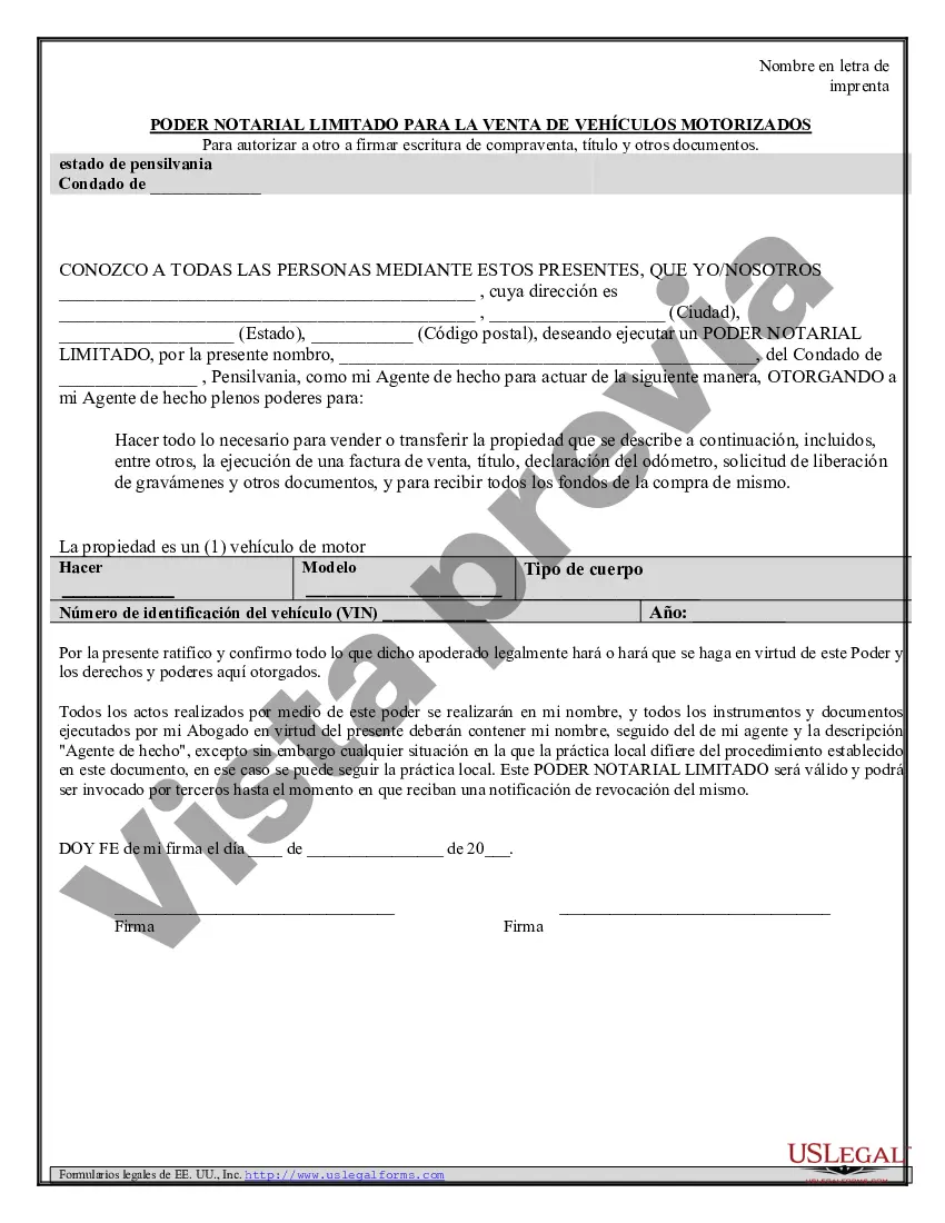 Preview Poder notarial para la venta de vehículos de motor