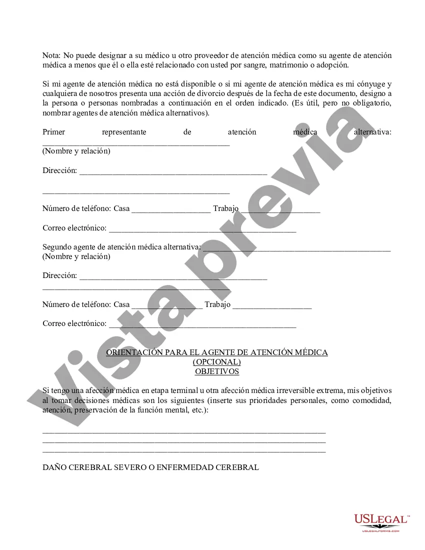 Preview Testamento en vida reglamentario - Instrucciones anticipadas para la atención médica - Formulario reglamentario