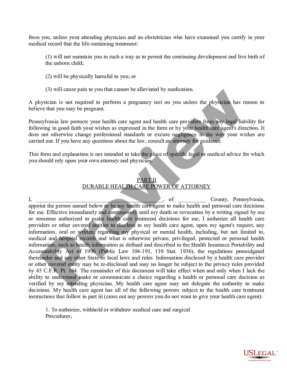 page 2 Statutory Living Will - Advance Directive for Healthcare - Statutory form preview