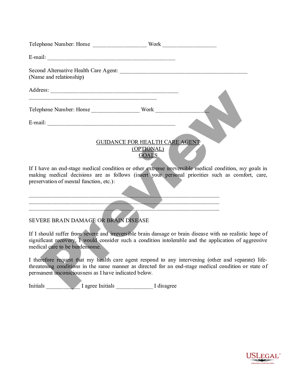 page 4 Statutory Living Will - Advance Directive for Healthcare - Statutory form preview