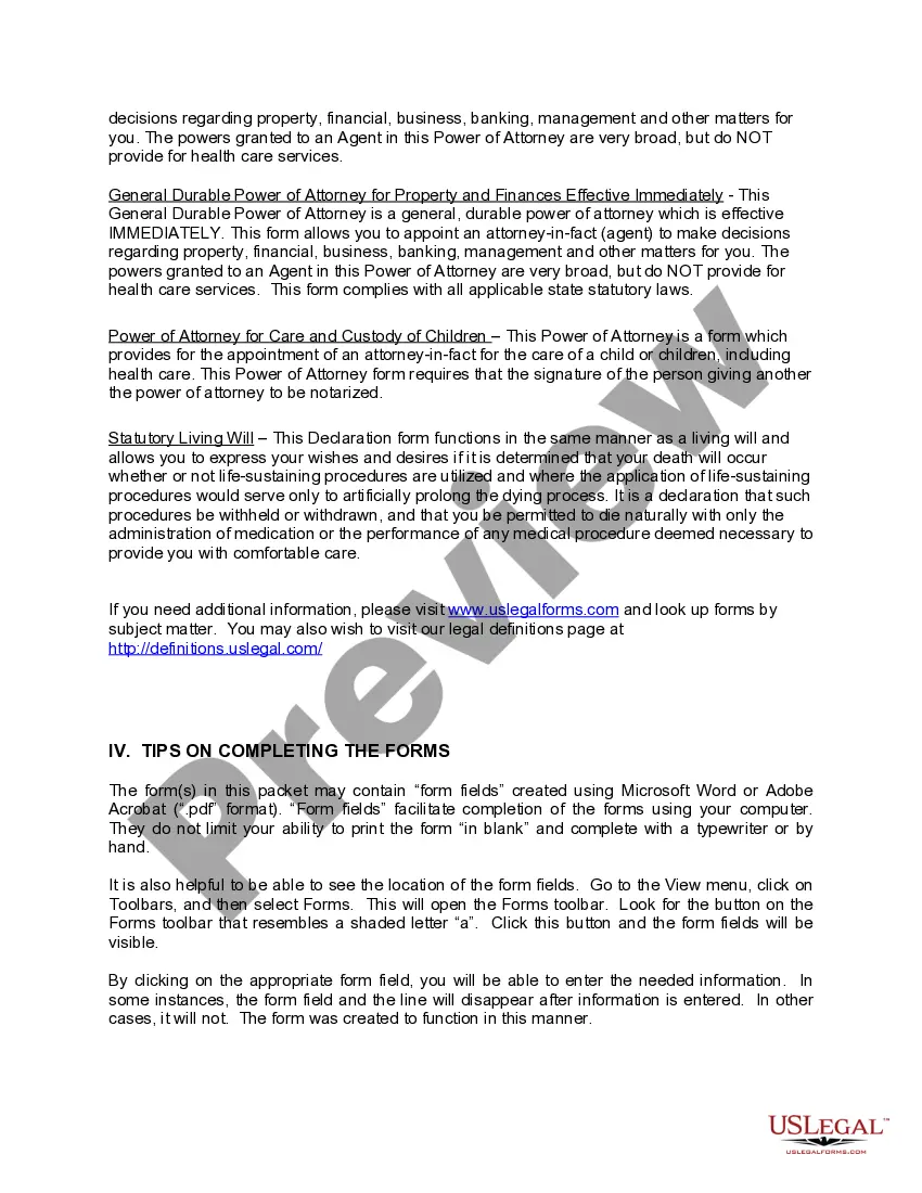 Preview Pennsylvania Power of Attorney Forms Package