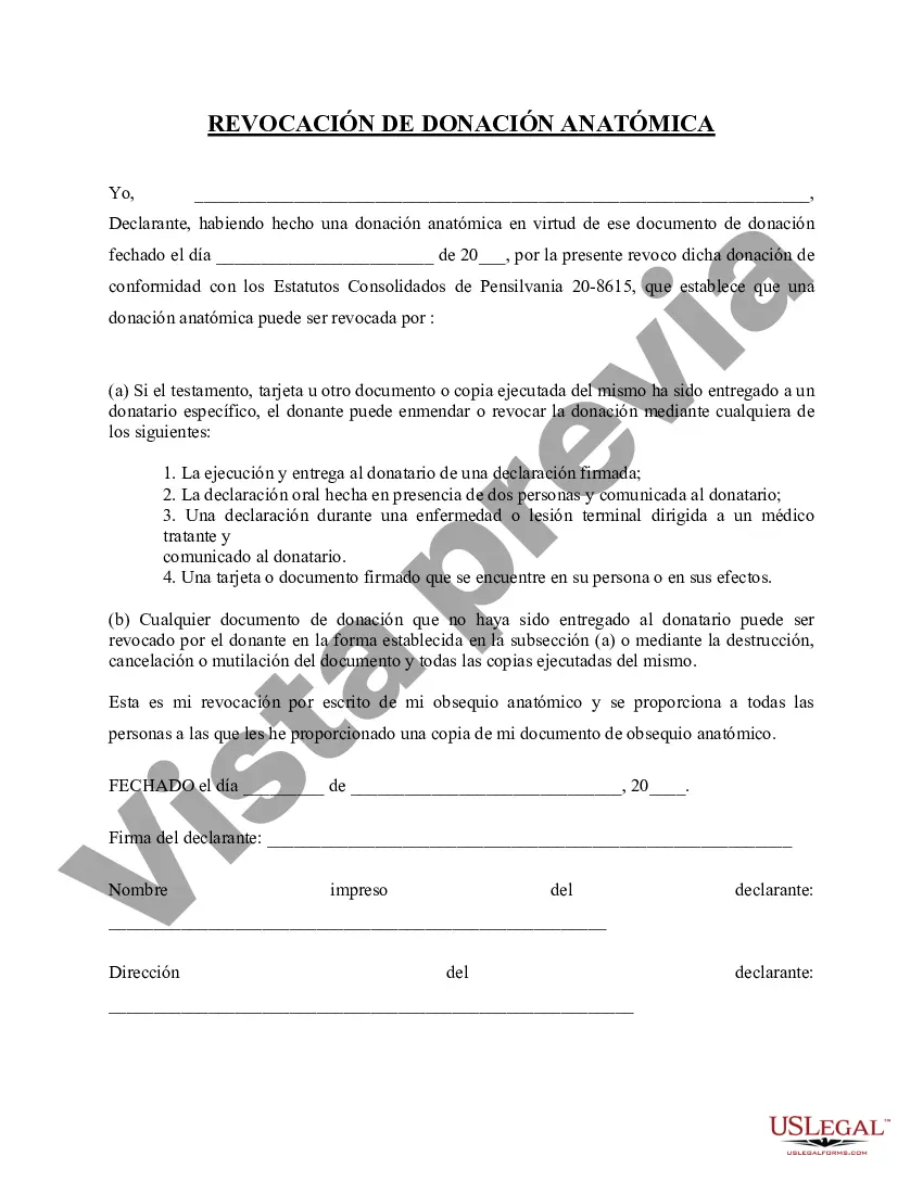 Preview Revocación de la donación de regalos anatómicos