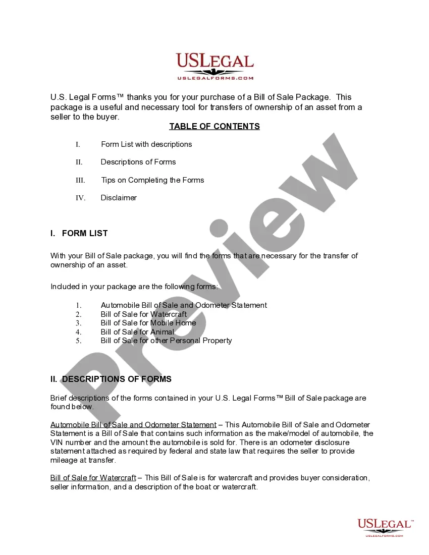 Get Pennsylvania Bill of Sale Package Preview Pennsylvania Bill of Sale Package