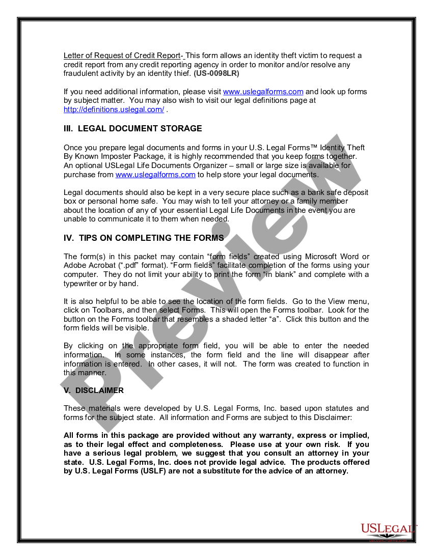 page 4 Identity Theft by Known Imposter Package preview