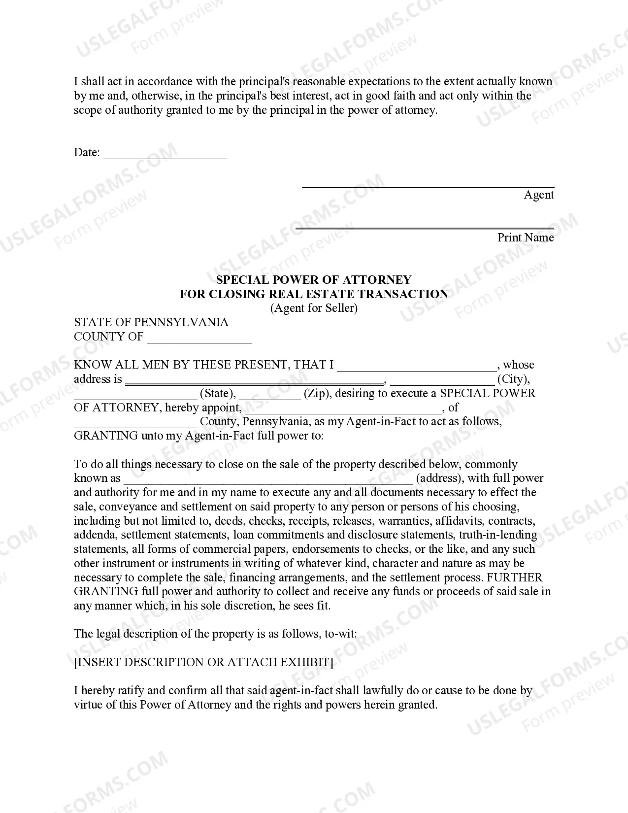 Preview Special or Limited Power of Attorney for Real Estate Sales Transaction By Seller