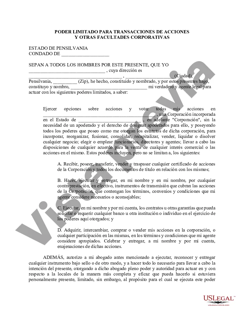 Preview Poder notarial limitado en el que se especifican poderes con ejemplos de poderes incluidos