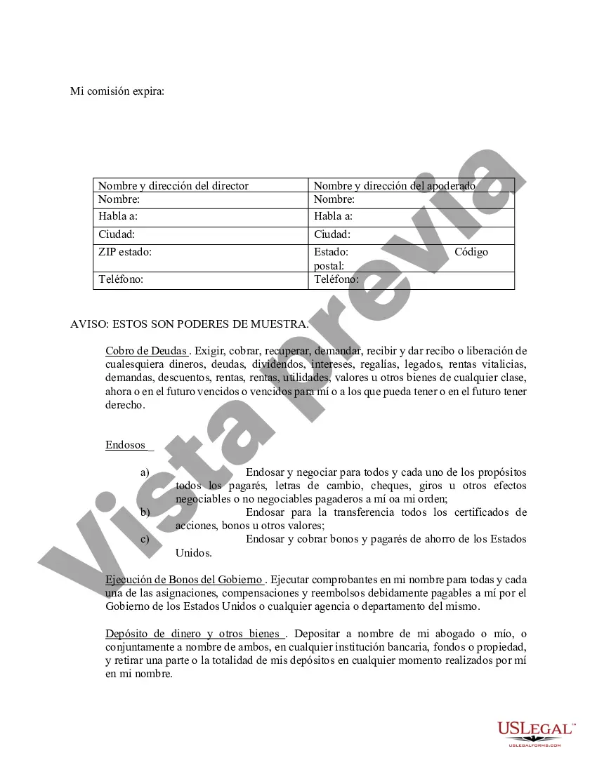 Preview Poder notarial limitado en el que se especifican poderes con ejemplos de poderes incluidos