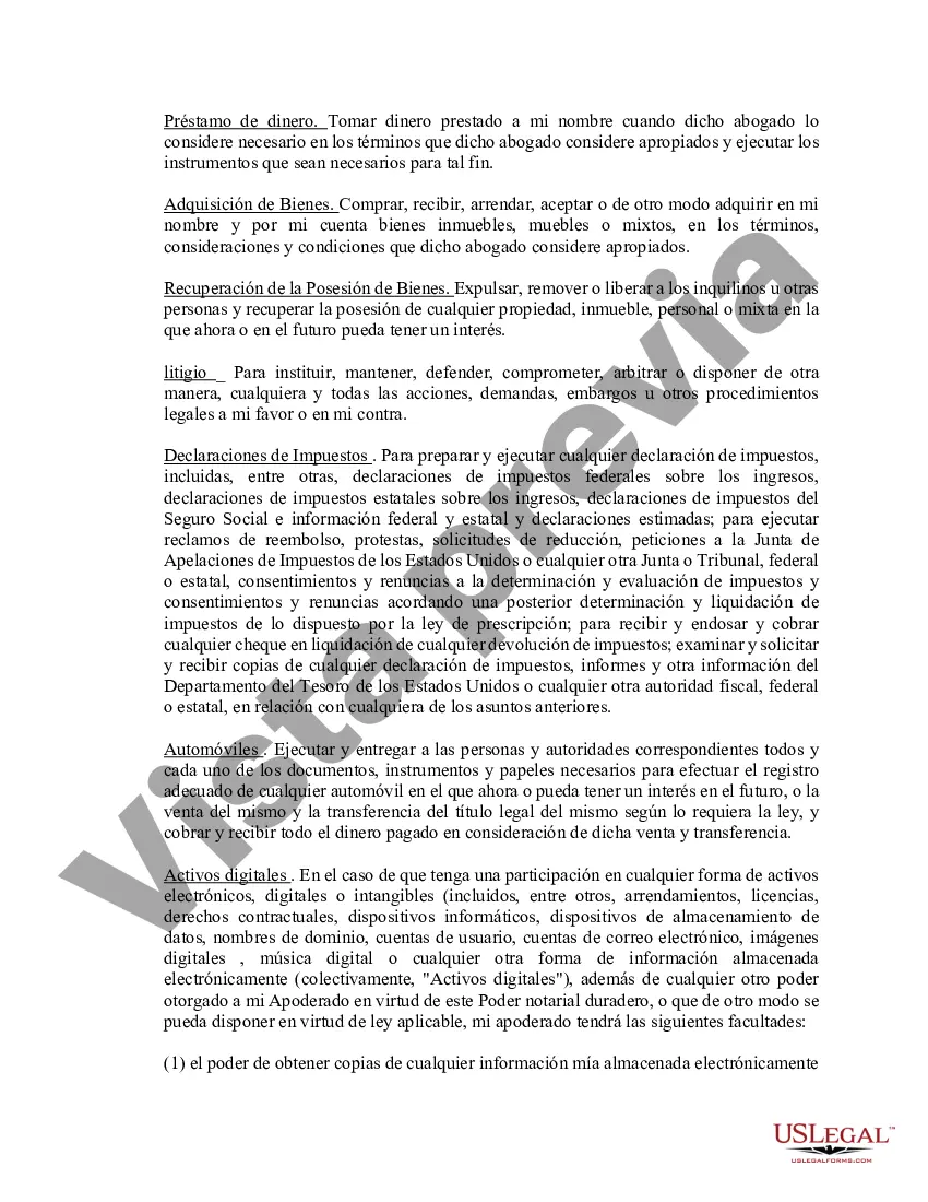 Preview Poder notarial limitado en el que se especifican poderes con ejemplos de poderes incluidos