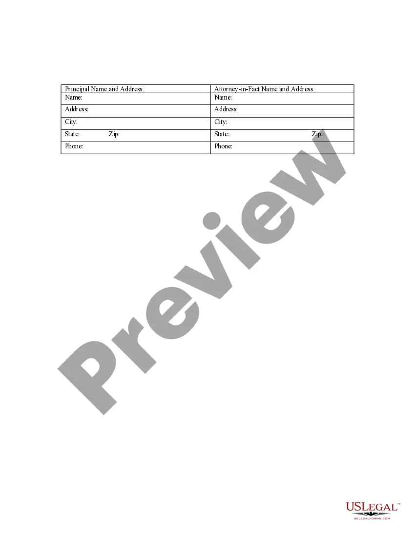 Preview Special Durable Power of Attorney for Bank Account Matters