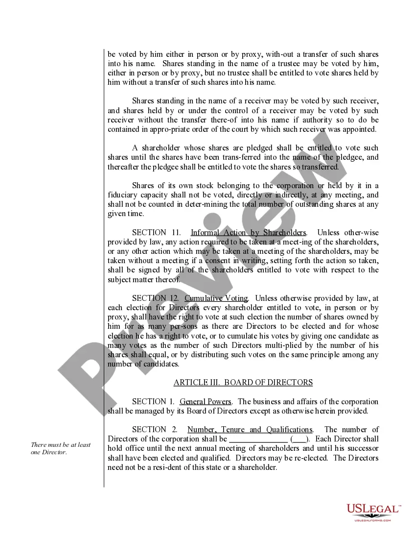 Preview Sample Bylaws for a Pennsylvania Professional Corporation