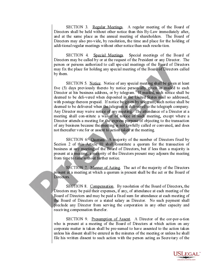 Preview Sample Bylaws for a Pennsylvania Professional Corporation