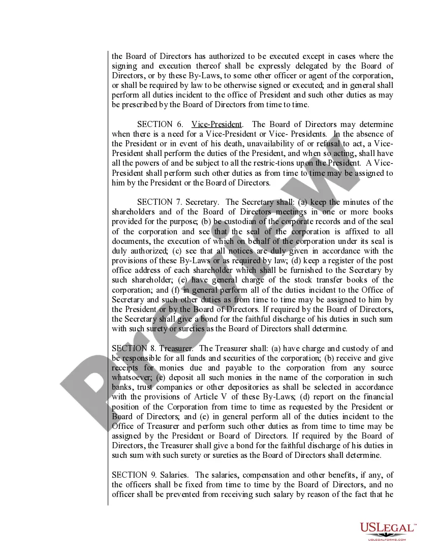 Preview Sample Bylaws for a Pennsylvania Professional Corporation