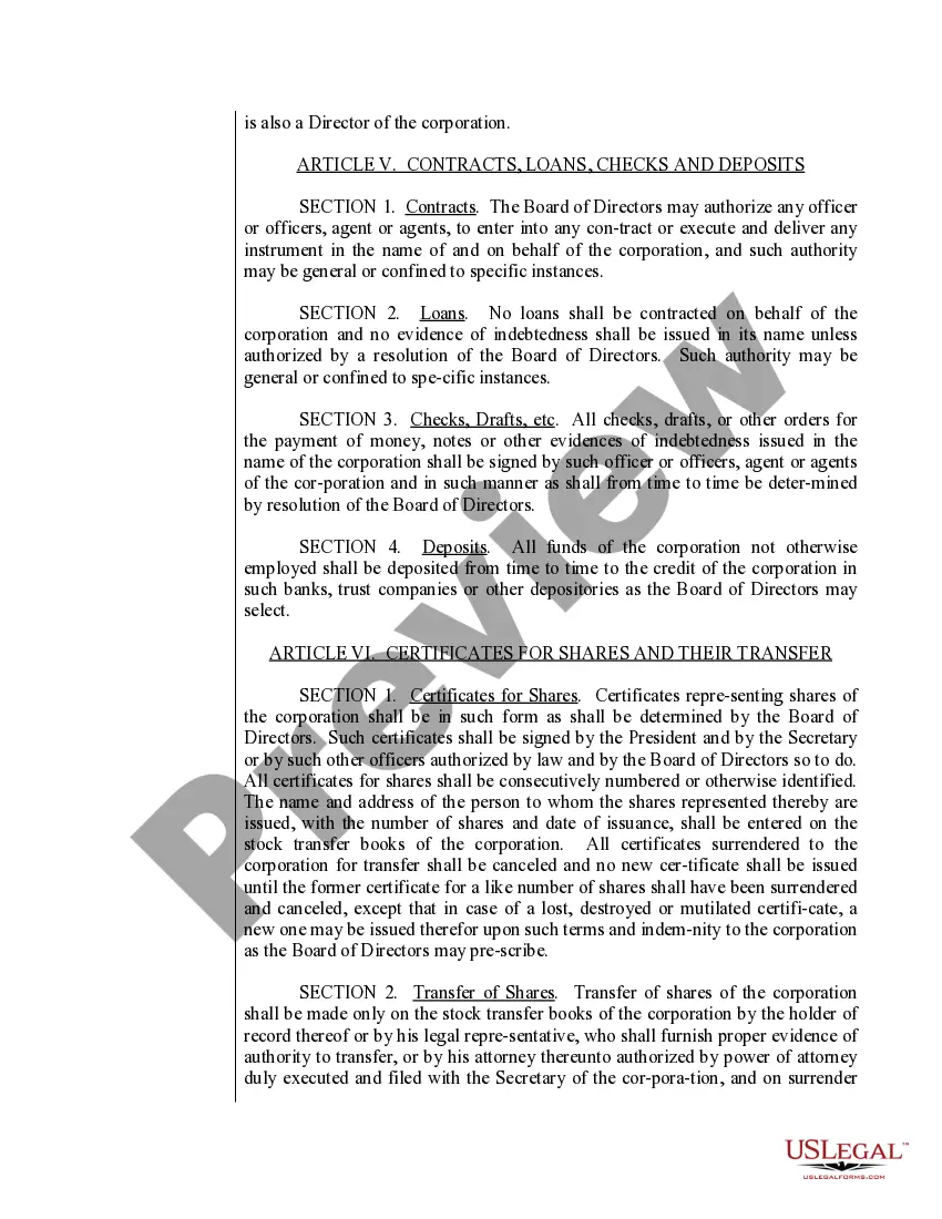 Preview Sample Bylaws for a Pennsylvania Professional Corporation