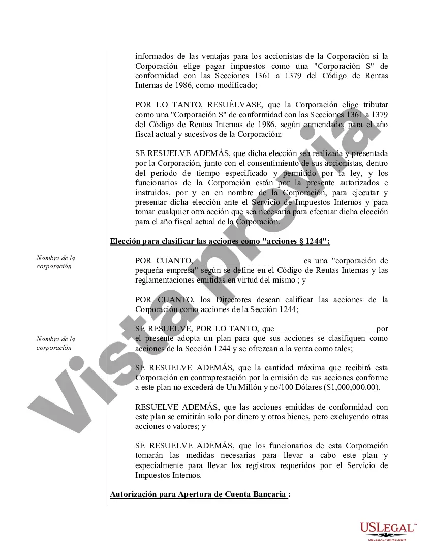 Preview Actas organizativas para una corporación profesional de Pensilvania