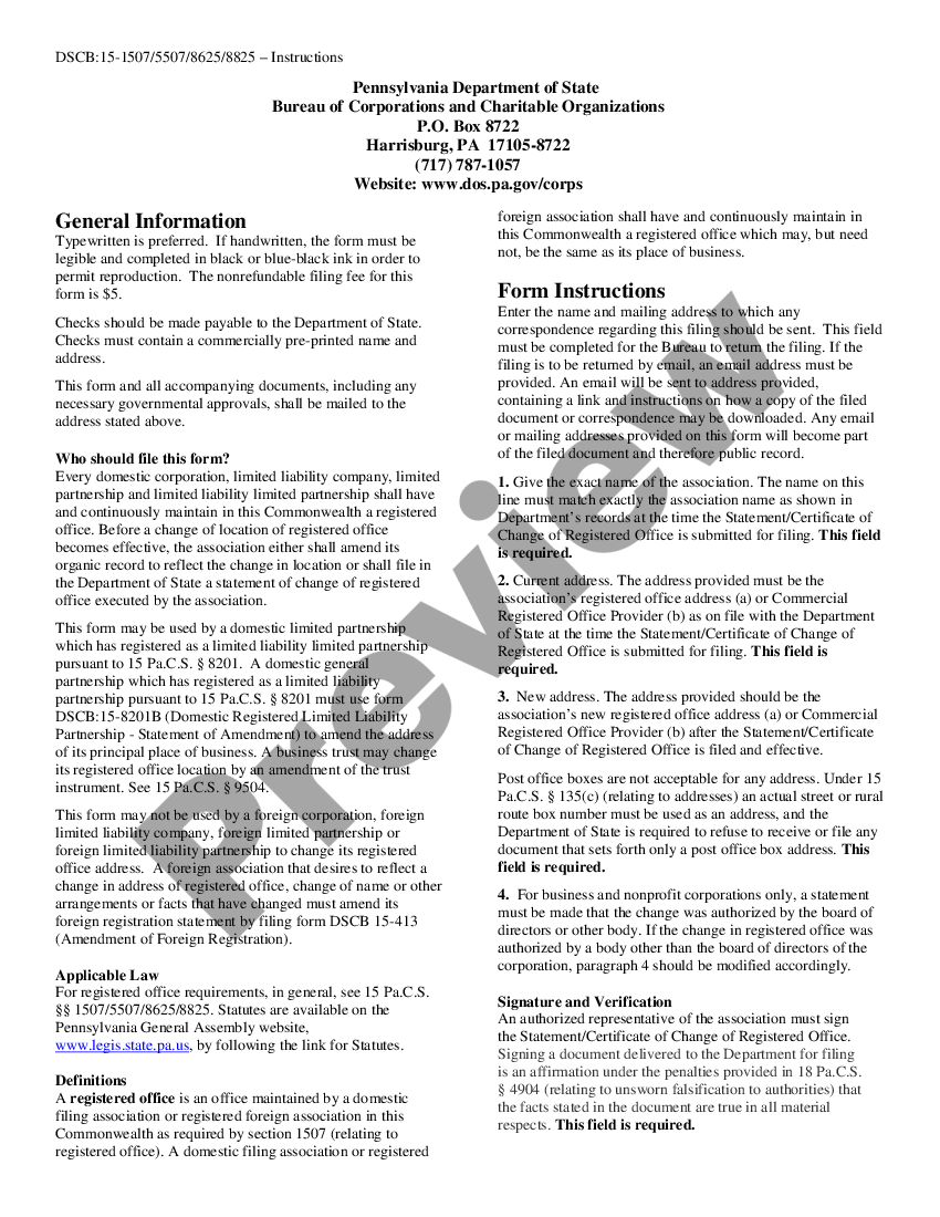 page 3 Pennsylvania Change of Registered Agent preview