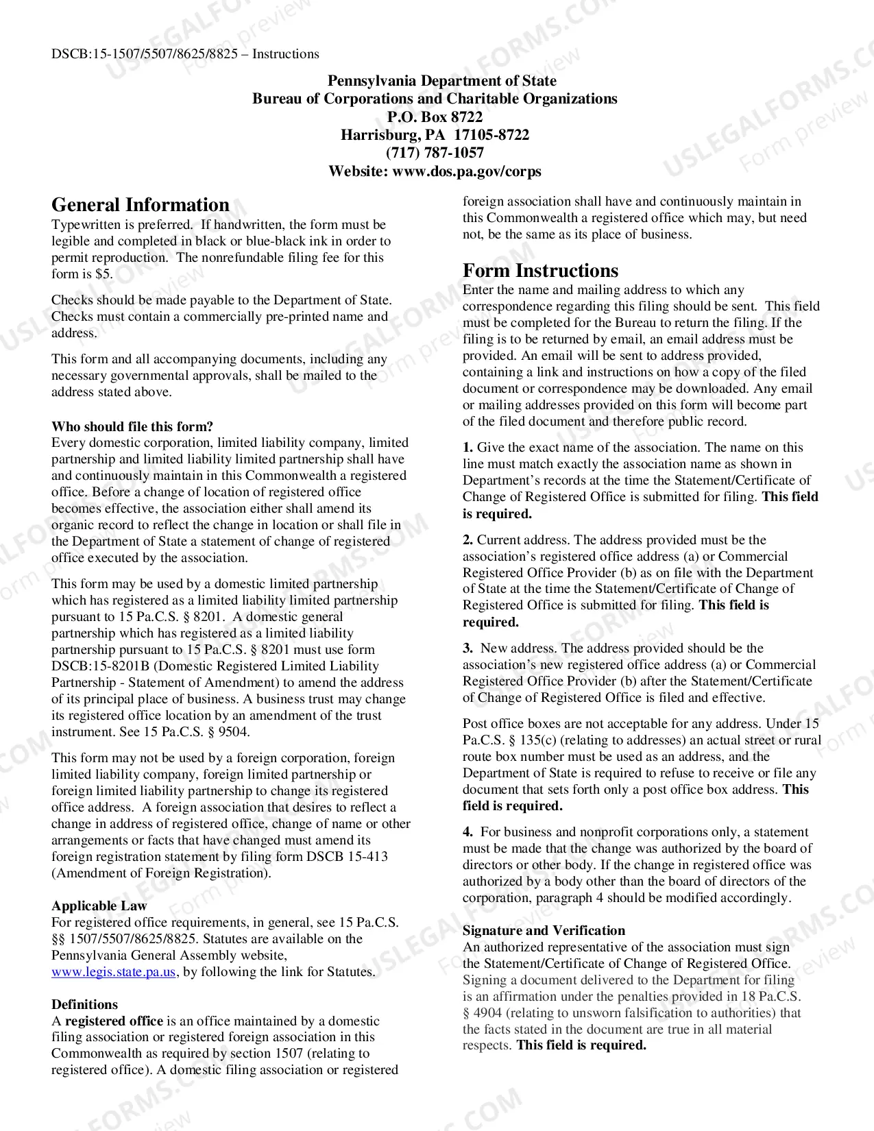 Preview Pennsylvania Change of Registered Agent