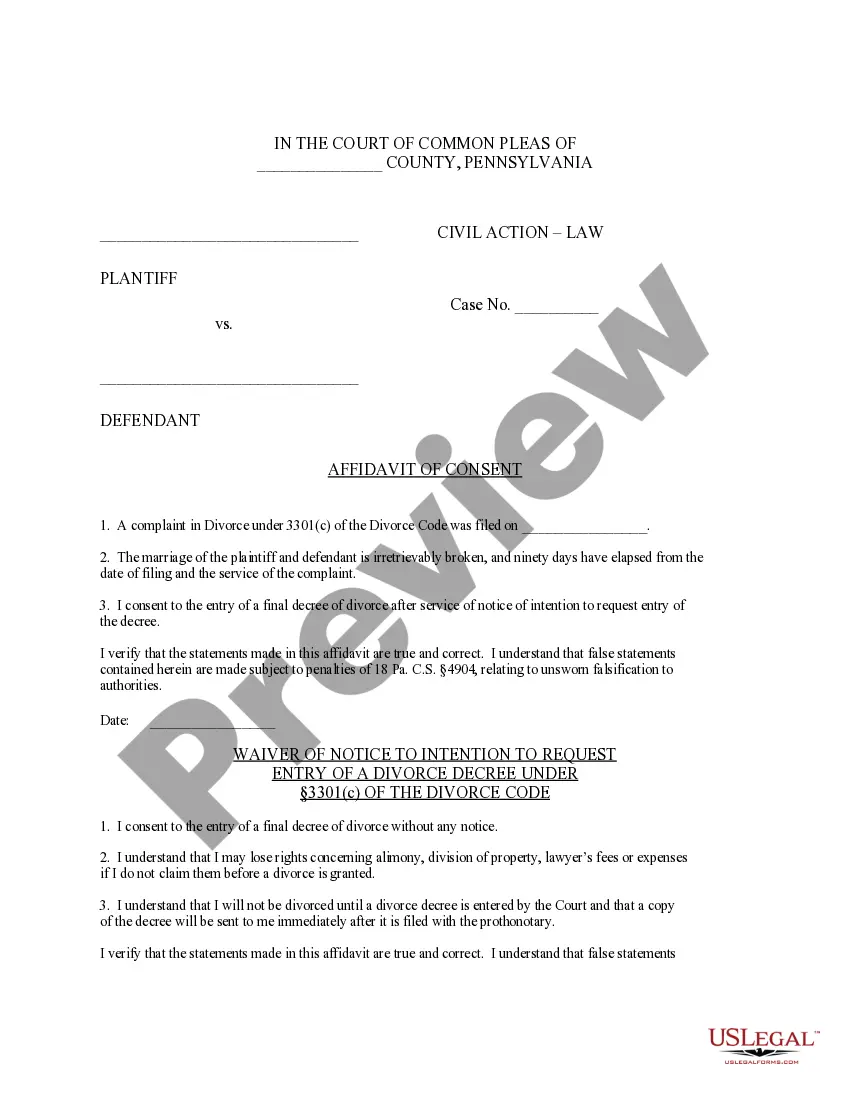 Preview Affidavit of Consent