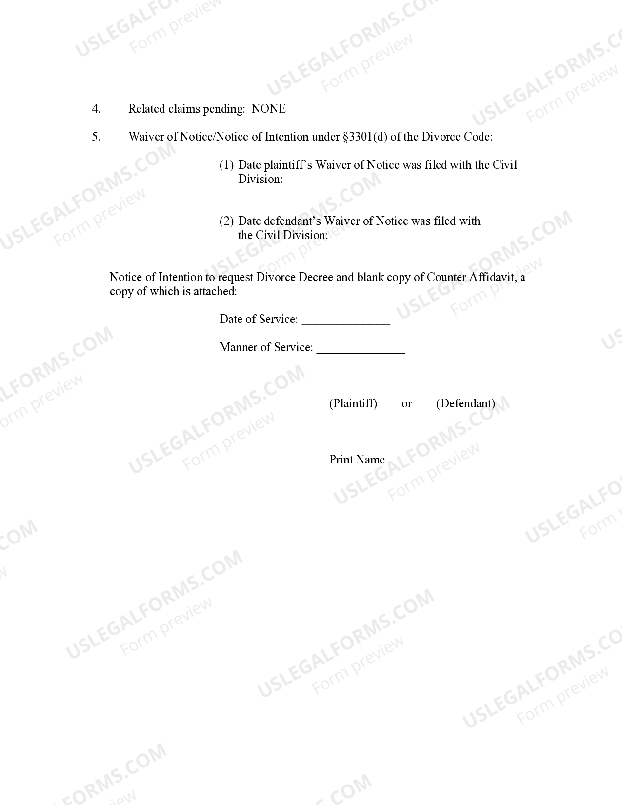 Pennsylvania Praecipe to Transmit Record US Legal Forms