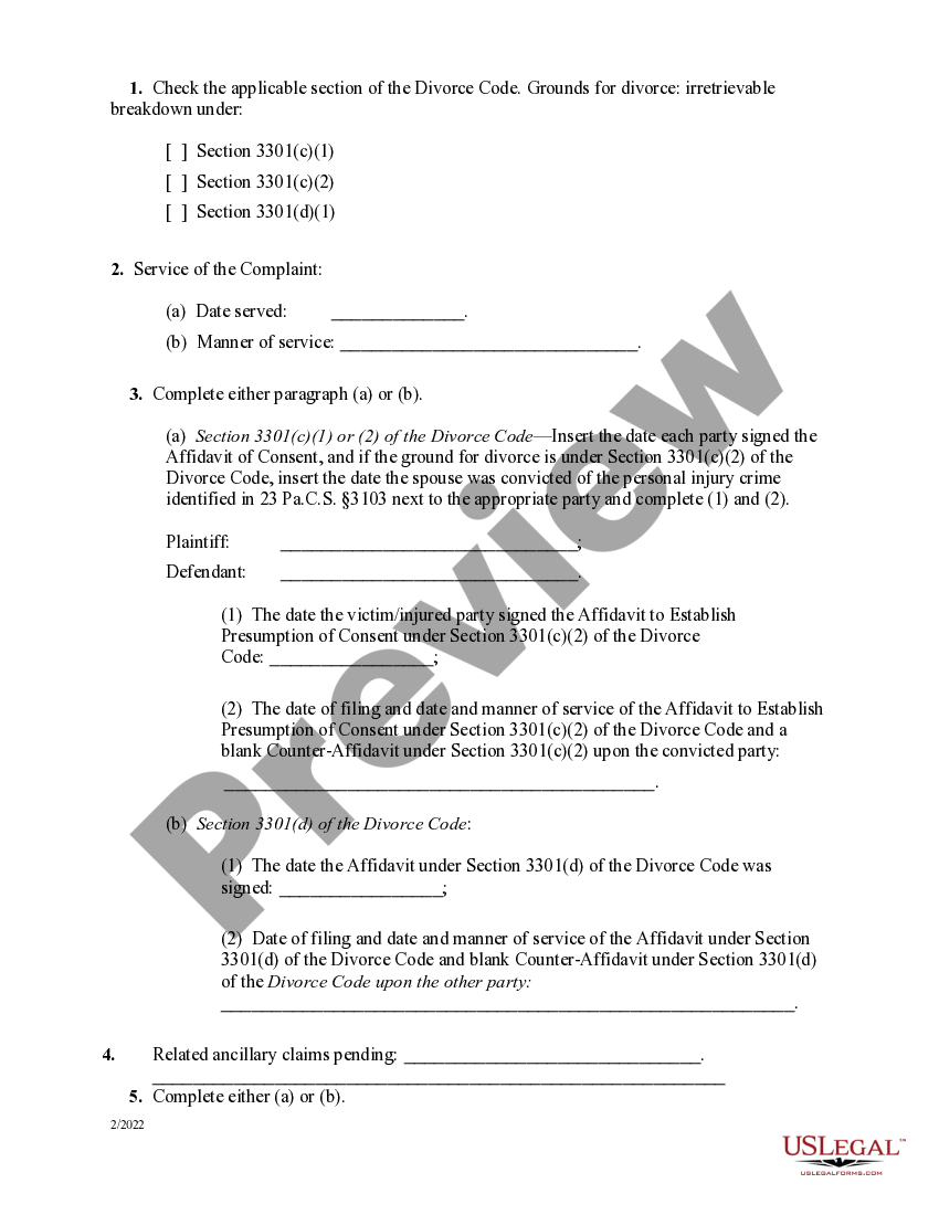 Pennsylvania Amended Praecipe to Transmit Motion for Grounds Order and
