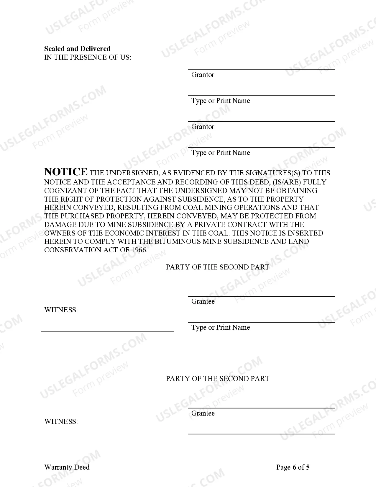 Preview Warranty Deed for Husband and Wife Converting Property from Tenants in Common to Joint Tenancy