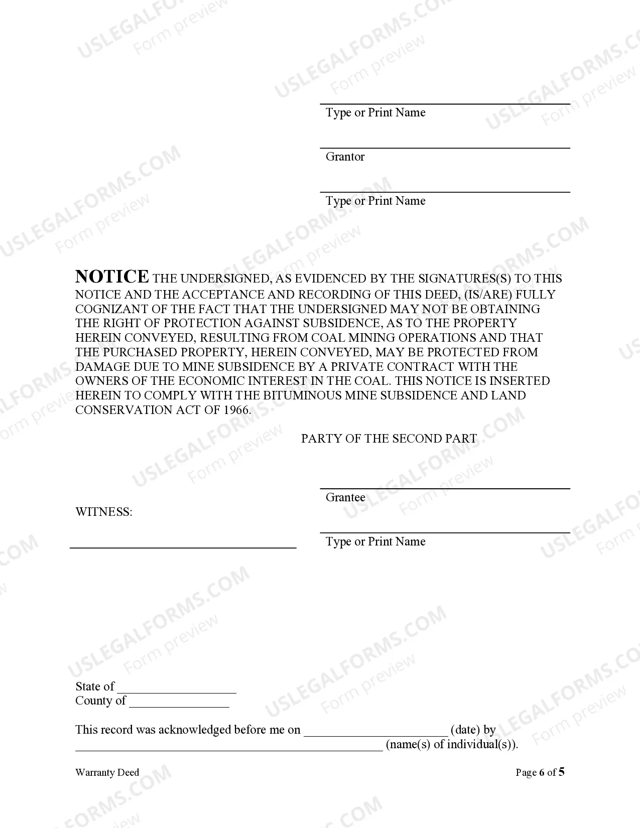 Preview Warranty Deed for Parents to Child with Reservation of Life Estate