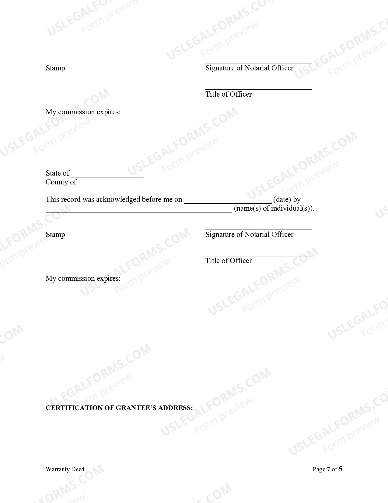 Preview Warranty Deed for Parents to Child with Reservation of Life Estate
