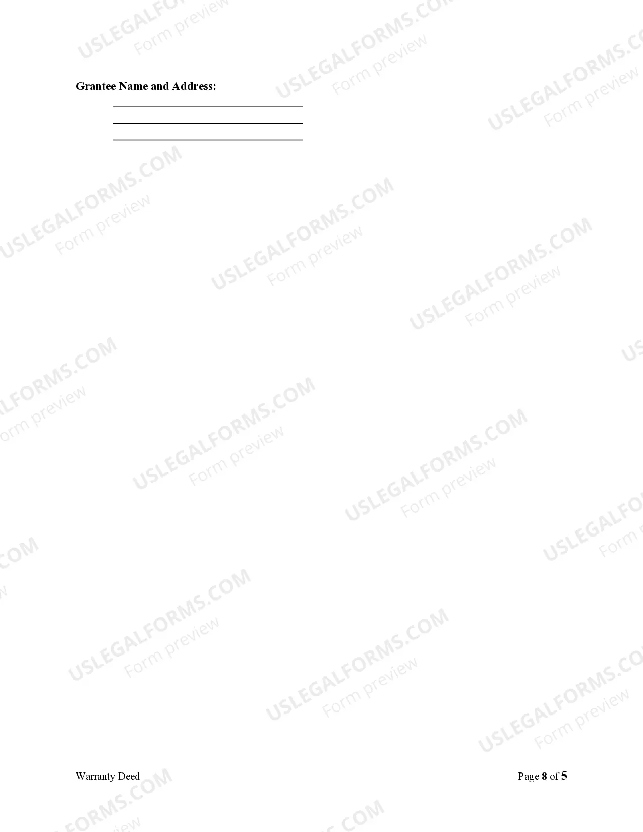 Preview Warranty Deed for Parents to Child with Reservation of Life Estate