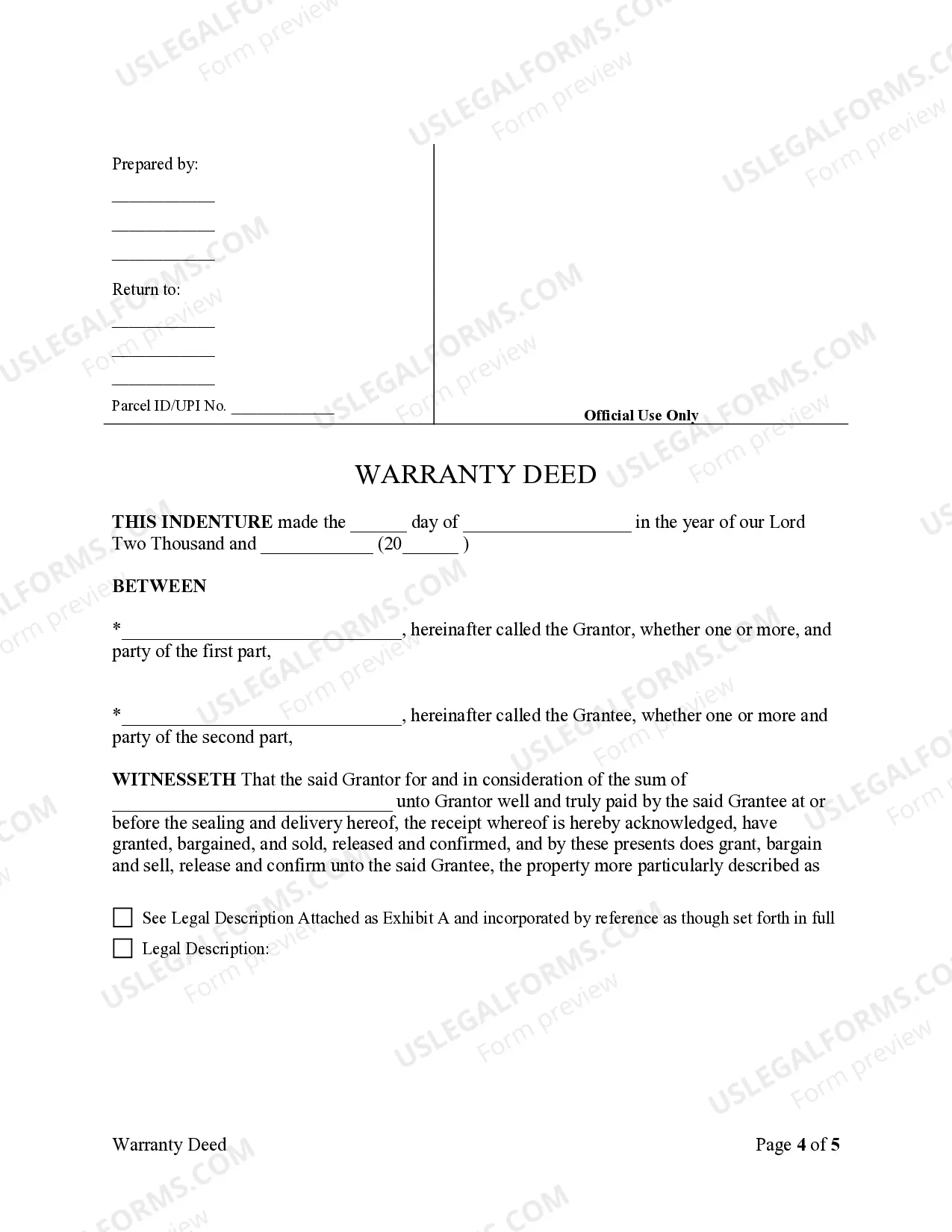 Preview Warranty Deed from Limited Partnership or LLC is the Grantor, or Grantee