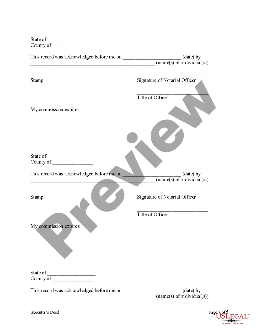 Get Warranty Deed - Executor's Deed Preview Warranty Deed - Executor's Deed