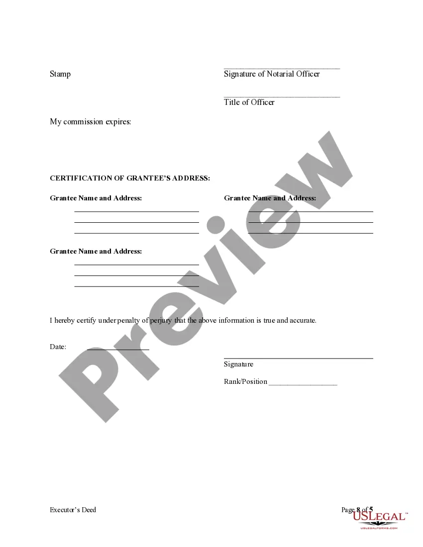Get Warranty Deed - Executor's Deed Preview Warranty Deed - Executor's Deed