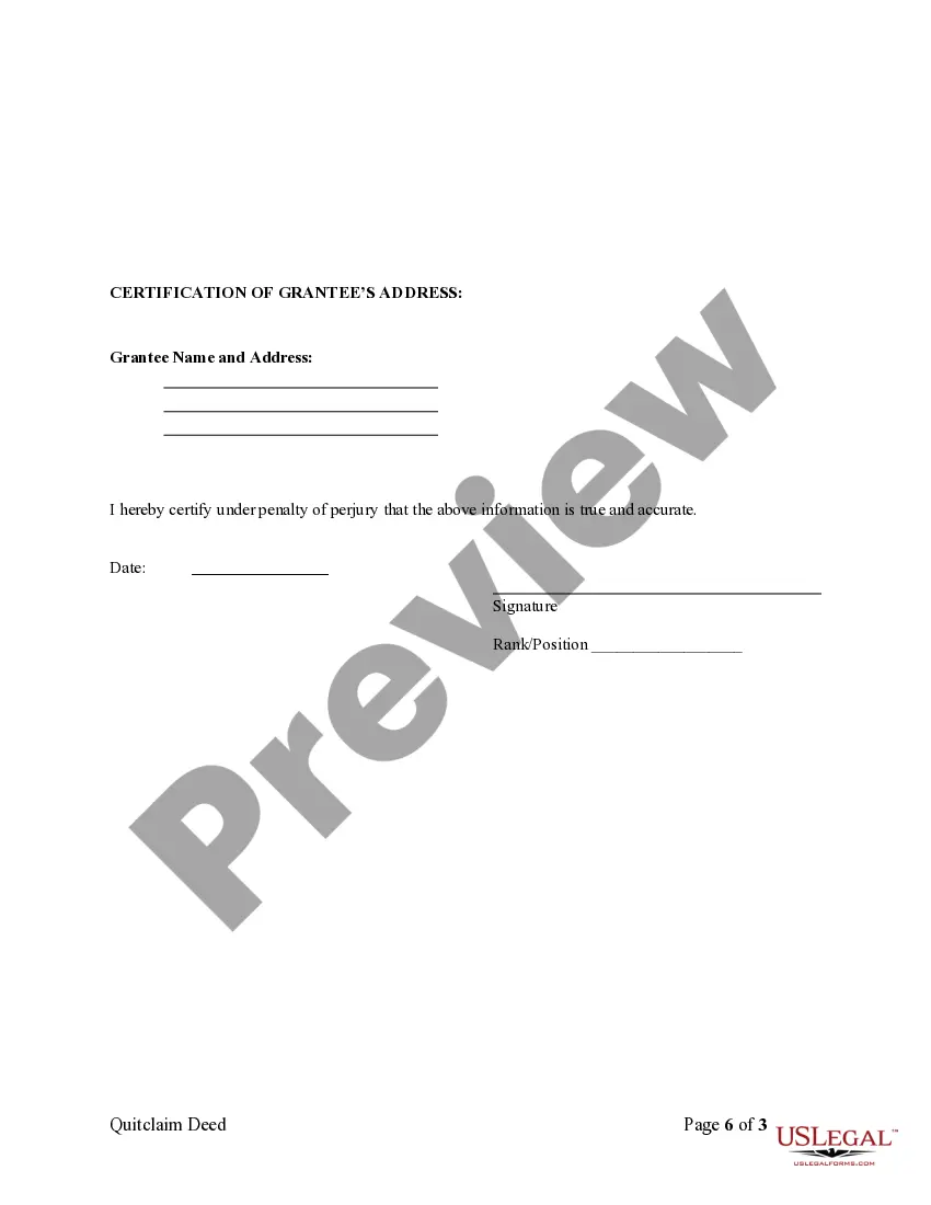 Preview Quitclaim Deed from two Individuals to One Individual